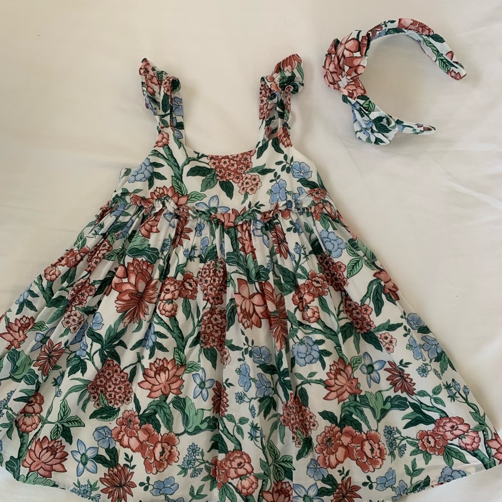 Janie and Jack Floral Dress with Matching Headband